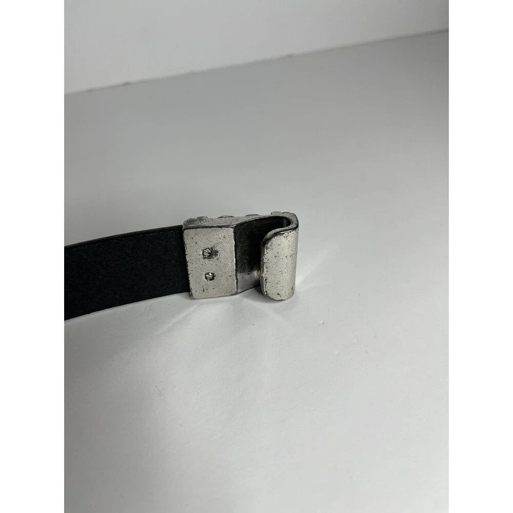 Chicos Genuine Leather Clasp Belt Women's Small Black Ring Clasp Adjustable